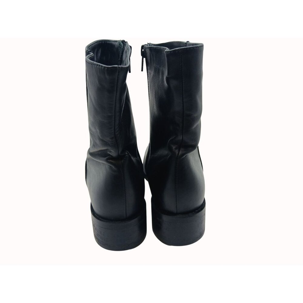 Santana Canada Black Leather Ankle Boots Side Zipper Closure Women’s Size 9 - Picture 8 of 13